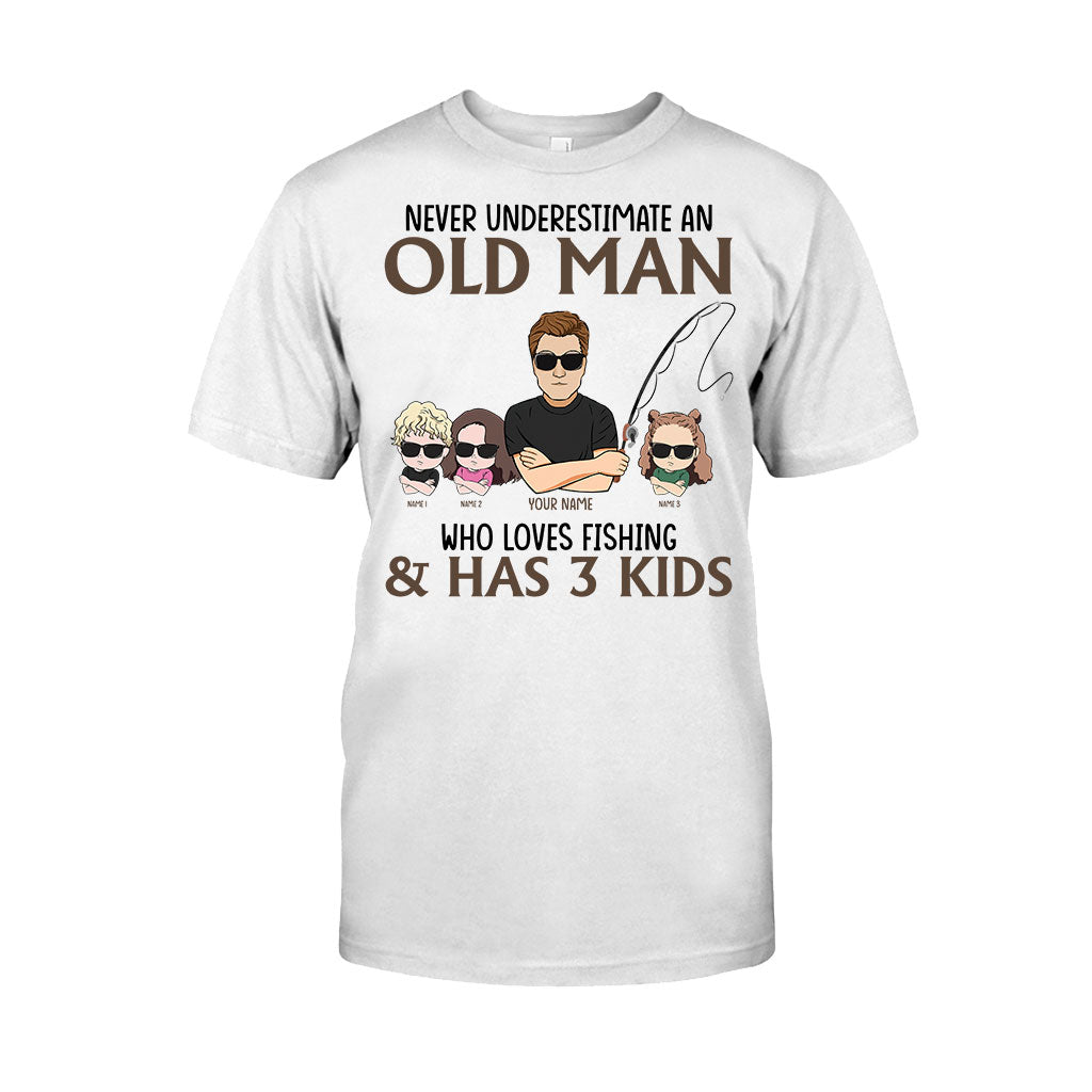 Never Underestimate An Old Man Who Loves Fishing - Personalized Father's Day T-shirt and Hoodie