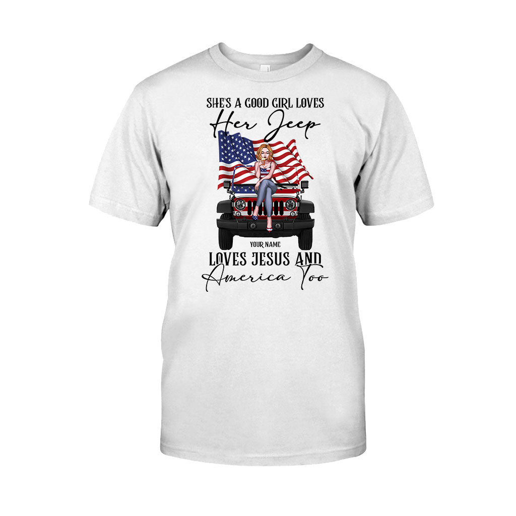 She's A Good Girl Loves Her Jp - Personalized Independence Day Car T-shirt and Hoodie