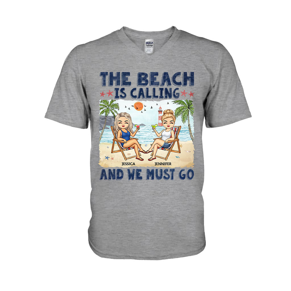 The Beach Is Calling And We Must Go Best Friends - Personalized Bestie T-shirt and Hoodie