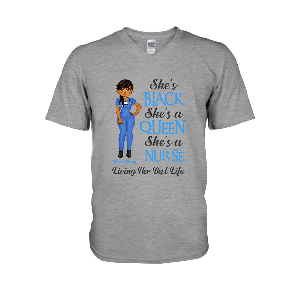 Black Nurse - Personalized Nurse T-shirt and Hoodie
