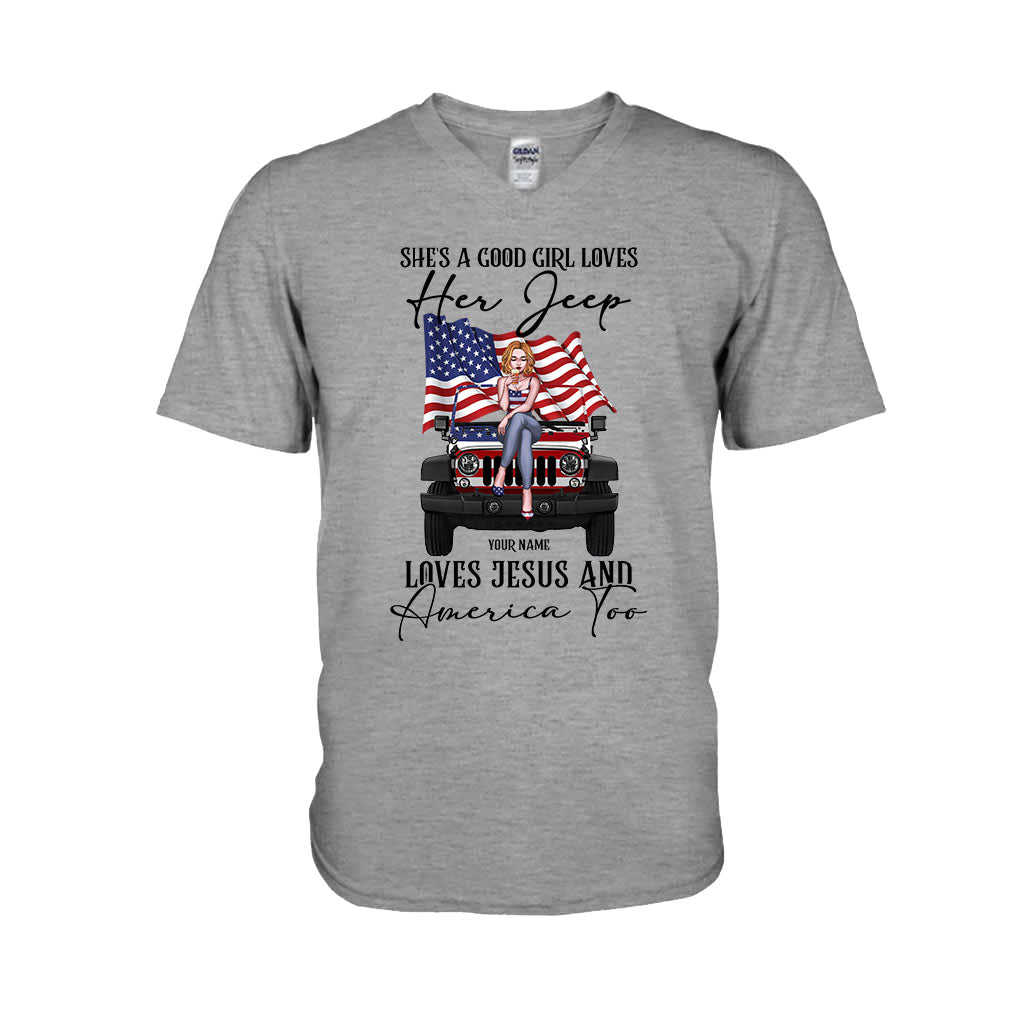 She's A Good Girl Loves Her Jp - Personalized Independence Day Car T-shirt and Hoodie