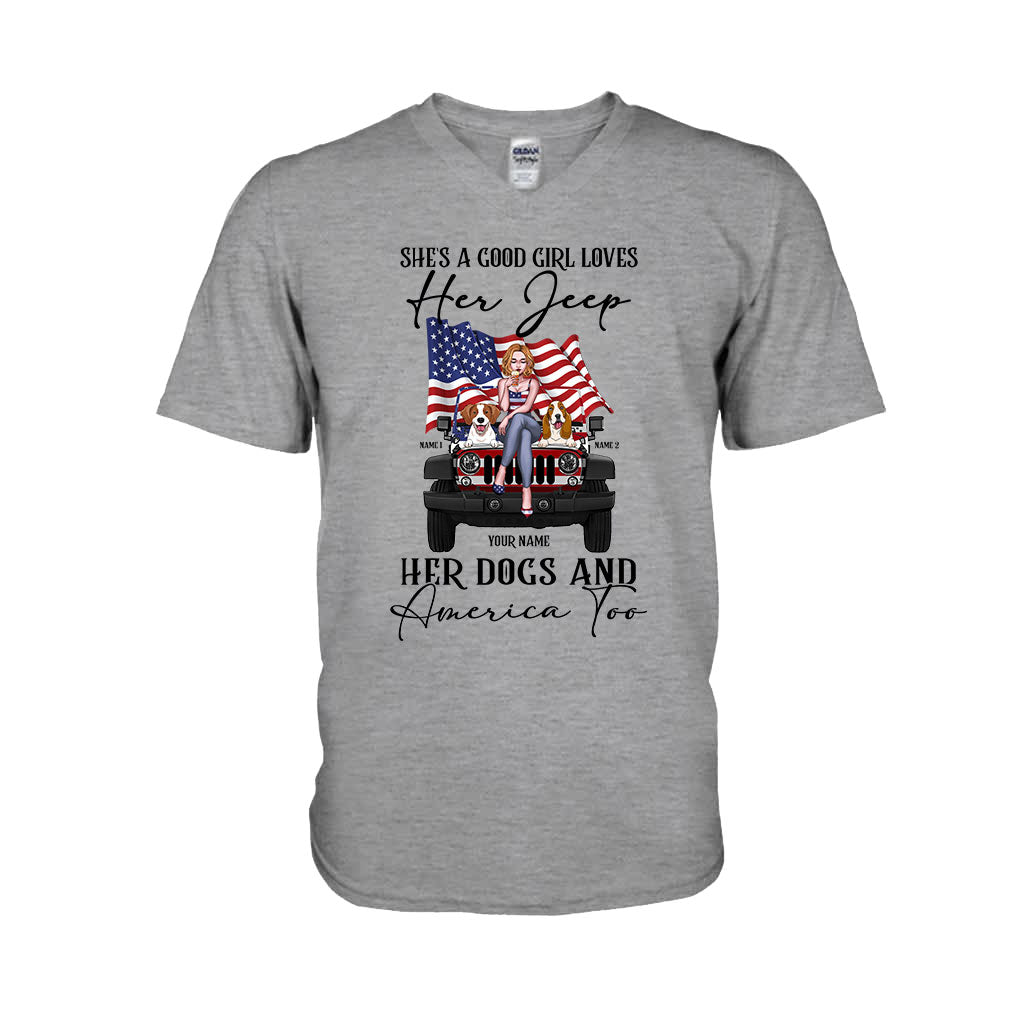 She's A Good Girl Loves Her Jp - Personalized Independence Day Car T-shirt and Hoodie