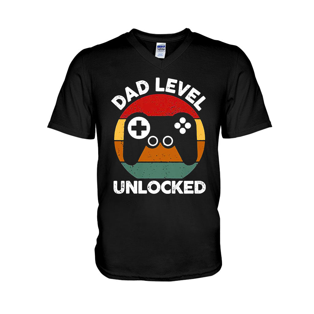 Dad Level Unlocked Funny Gaming - Father T-shirt And Hoodie 092021