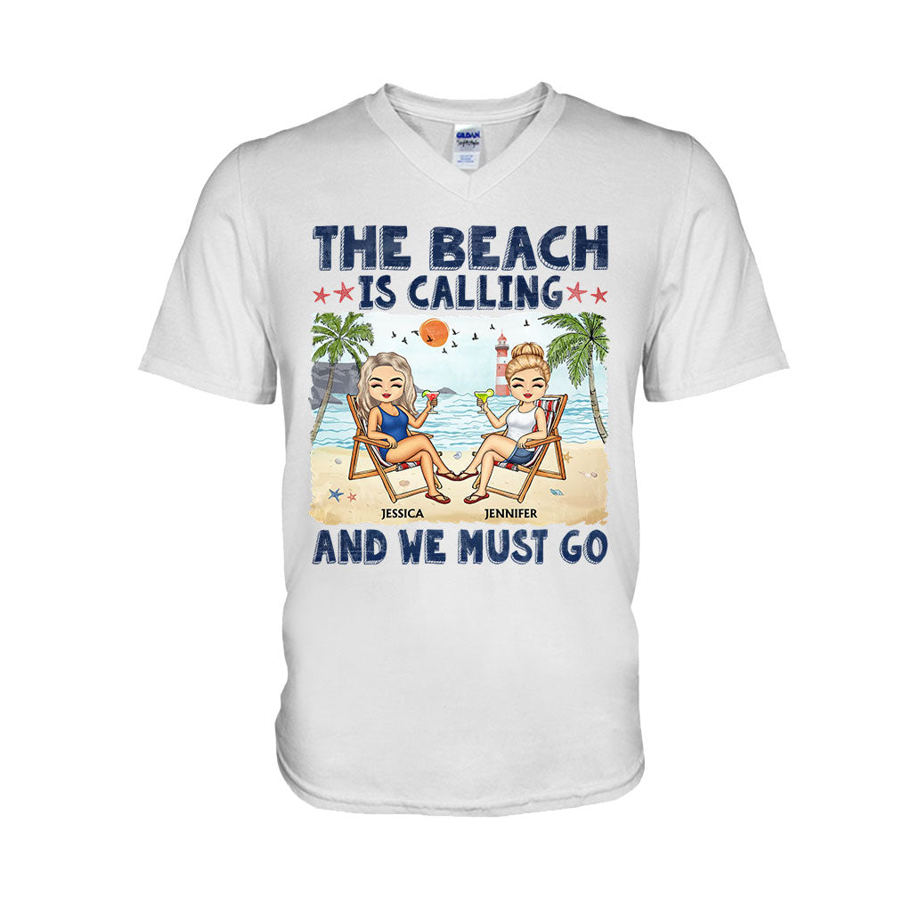 The Beach Is Calling And We Must Go Best Friends - Personalized Bestie T-shirt and Hoodie