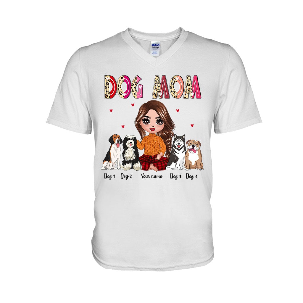 Mom Grandma Sitting With Dog - Personalized Dog T-shirt and Hoodie