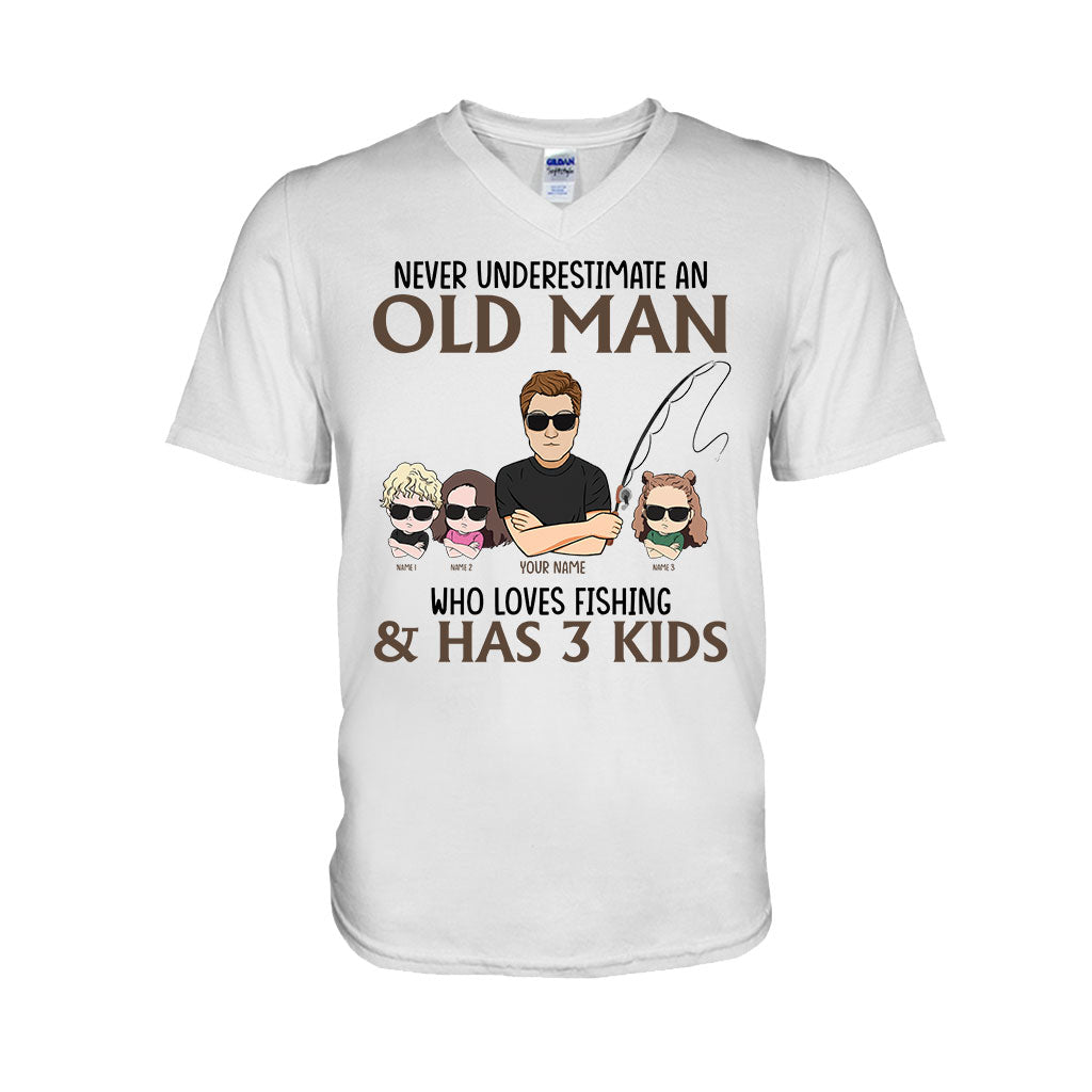 Never Underestimate An Old Man Who Loves Fishing - Personalized Father's Day T-shirt and Hoodie