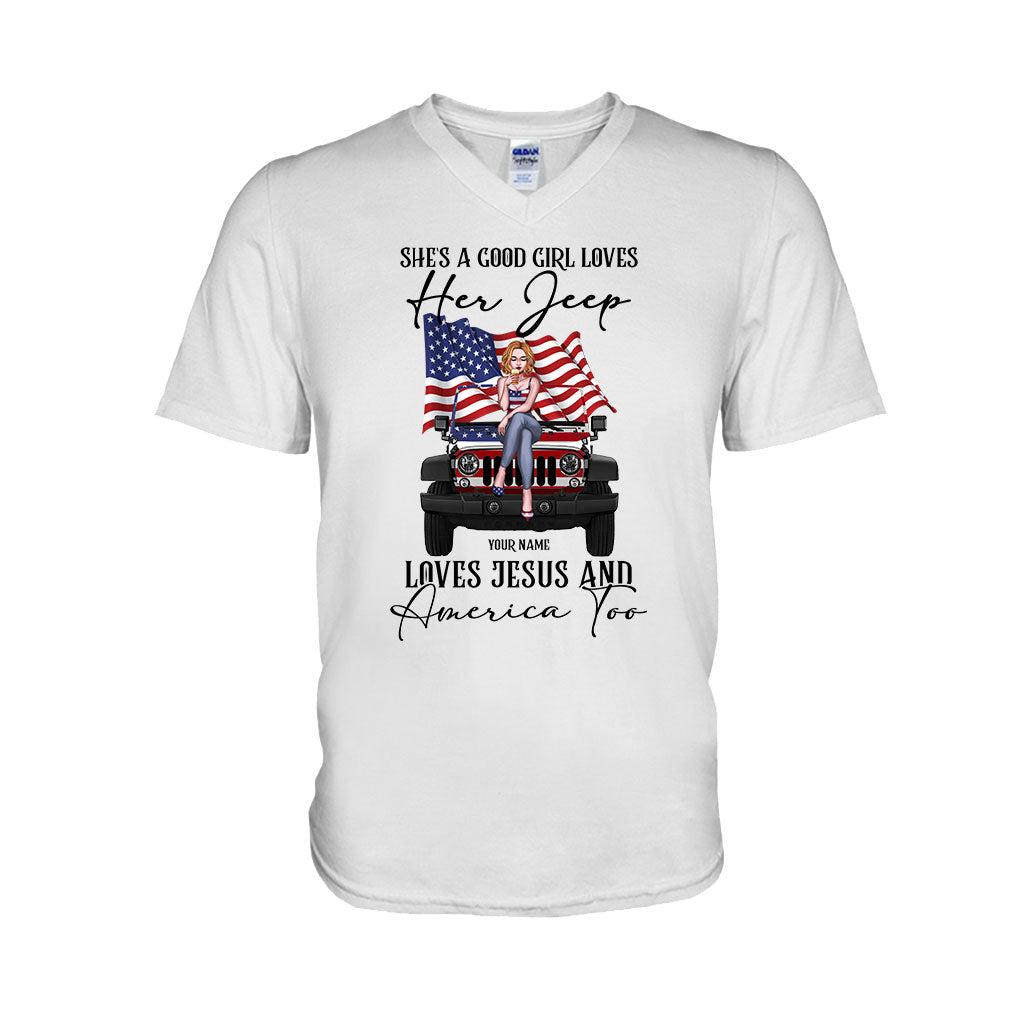 She's A Good Girl Loves Her Jp - Personalized Independence Day Car T-shirt and Hoodie