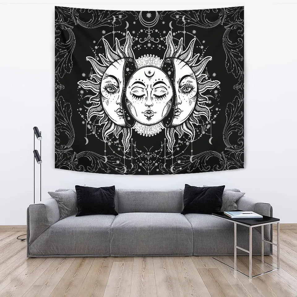 Celtic Wicca Sun Moon Mandala - Witch Wall Tapestry 0822