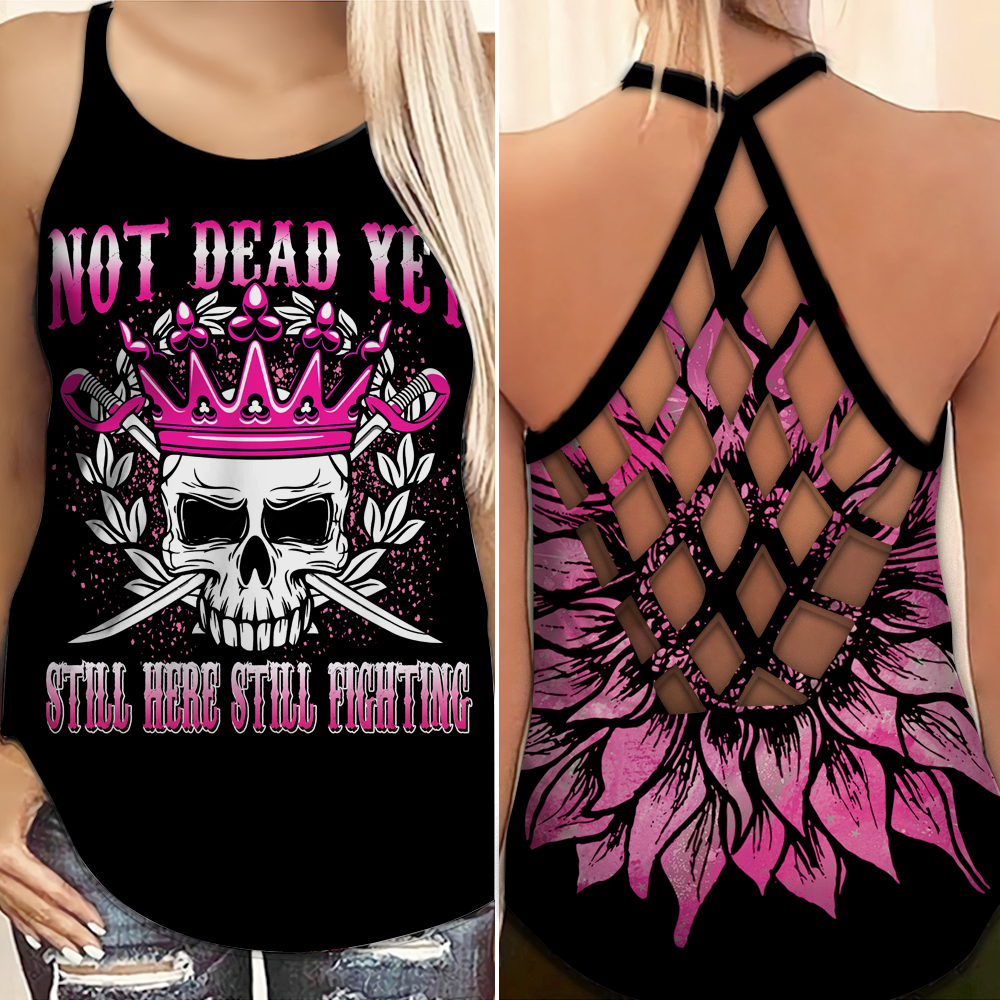 Not Dead Yet - Breast Cancer Awareness Cross Tank Top 0722