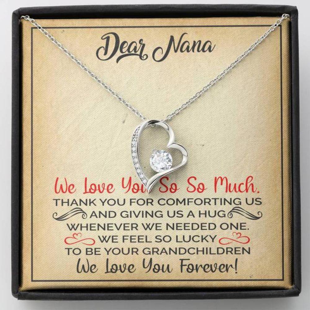 Dear Nana "Hug" Heart From Granddaughter Grandson - Grandma Forever Love Necklace 0921