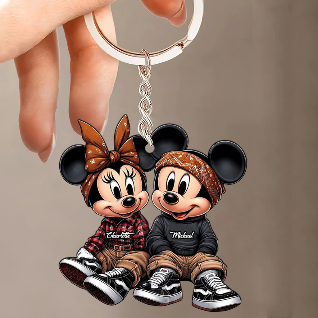 Chicano Mouse Couple - Personalized Mouse Keychain