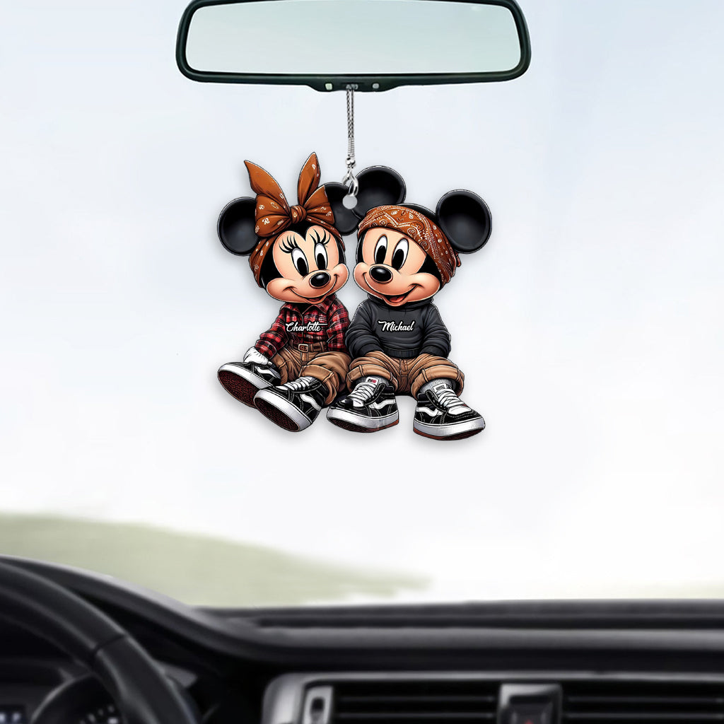 Chicano Mouse Couple - Personalized Mouse Car Ornament