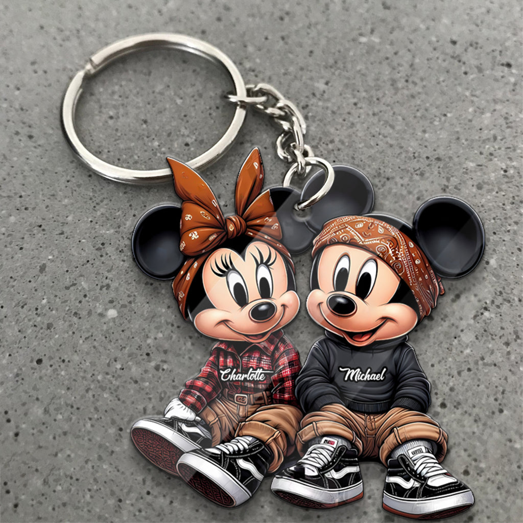 Chicano Mouse Couple - Personalized Mouse Keychain