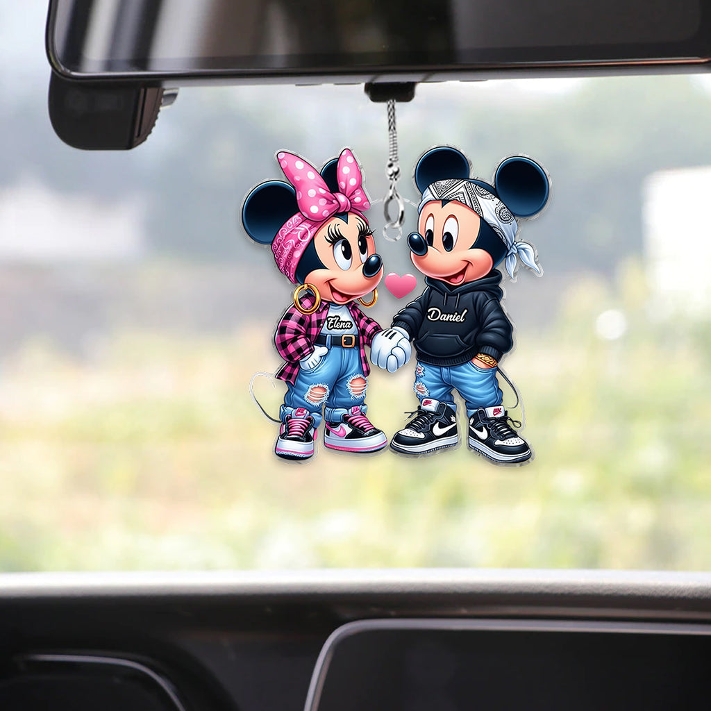 Mouse Couple - Personalized Mouse Transparent Car Ornament