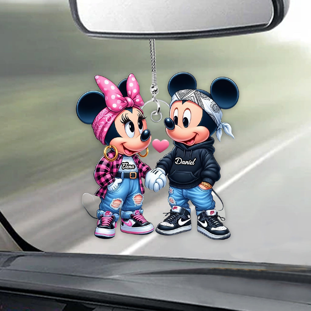 Mouse Couple - Personalized Mouse Transparent Car Ornament