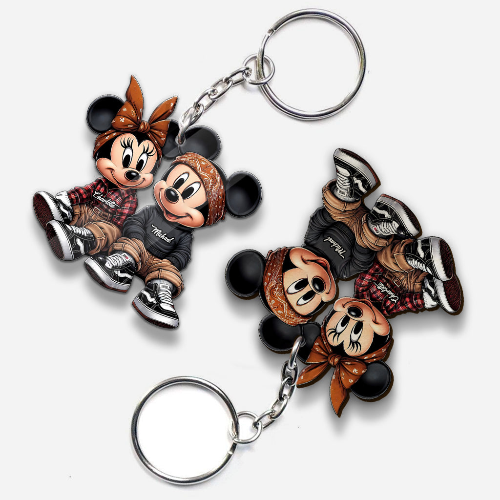 Chicano Mouse Couple - Personalized Mouse Keychain
