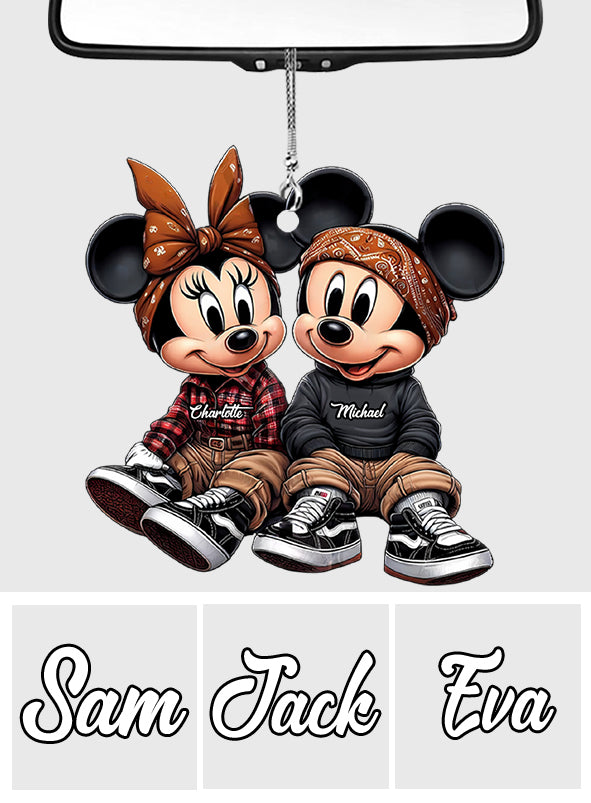 Chicano Mouse Couple - Personalized Mouse Car Ornament