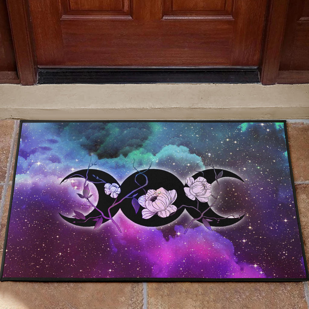 Triple Moon Galaxy Wicca - Witch Doormat 0822