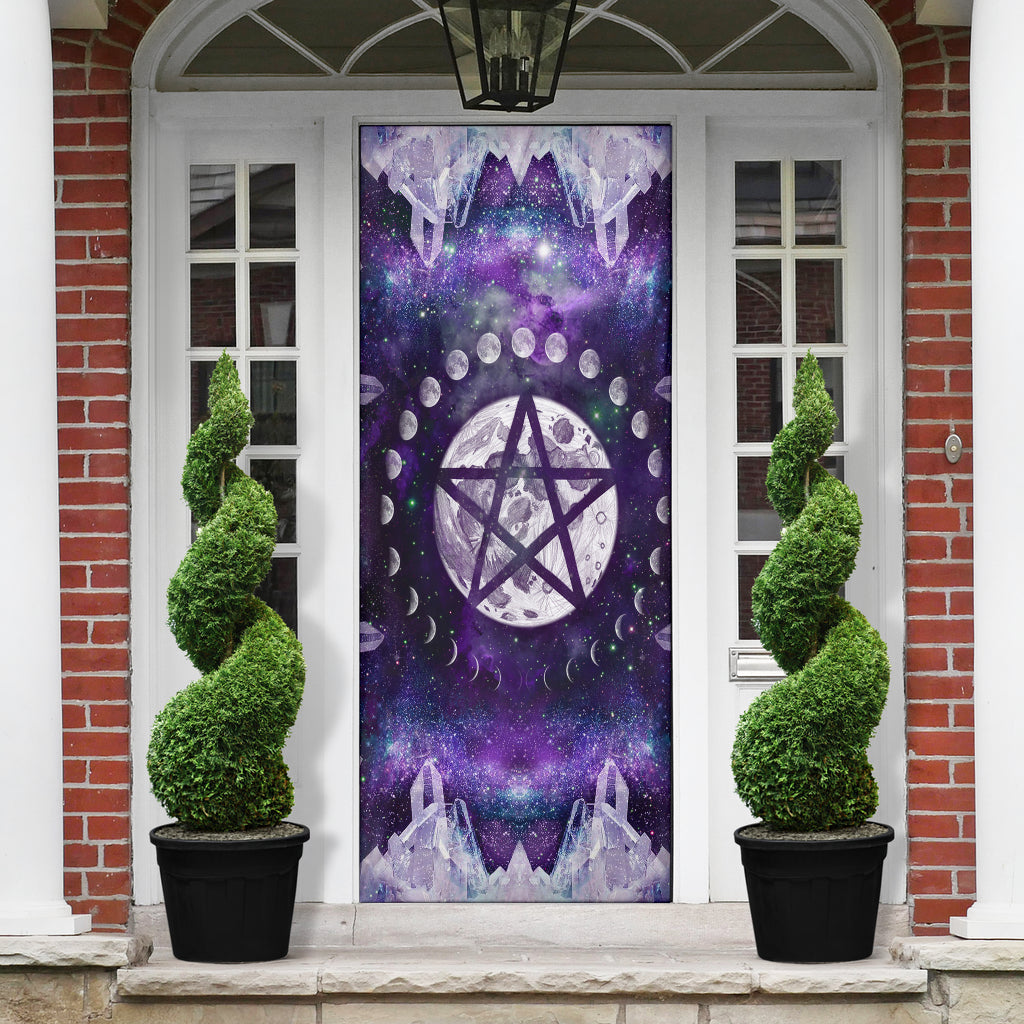 Moon Phase Pentagram - Witch Door sticker 0822