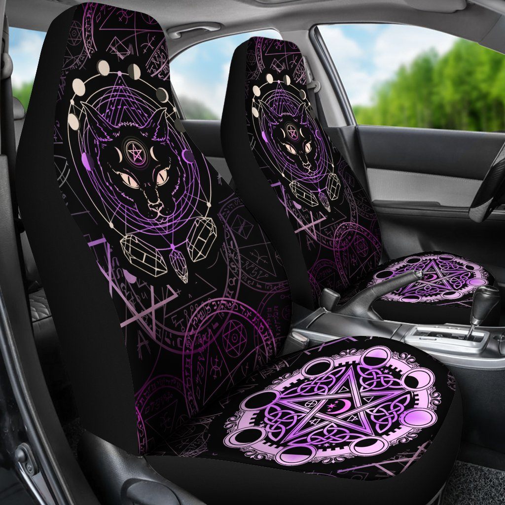 Cat Moon Phases Wicca - Witch Seat Covers 0822