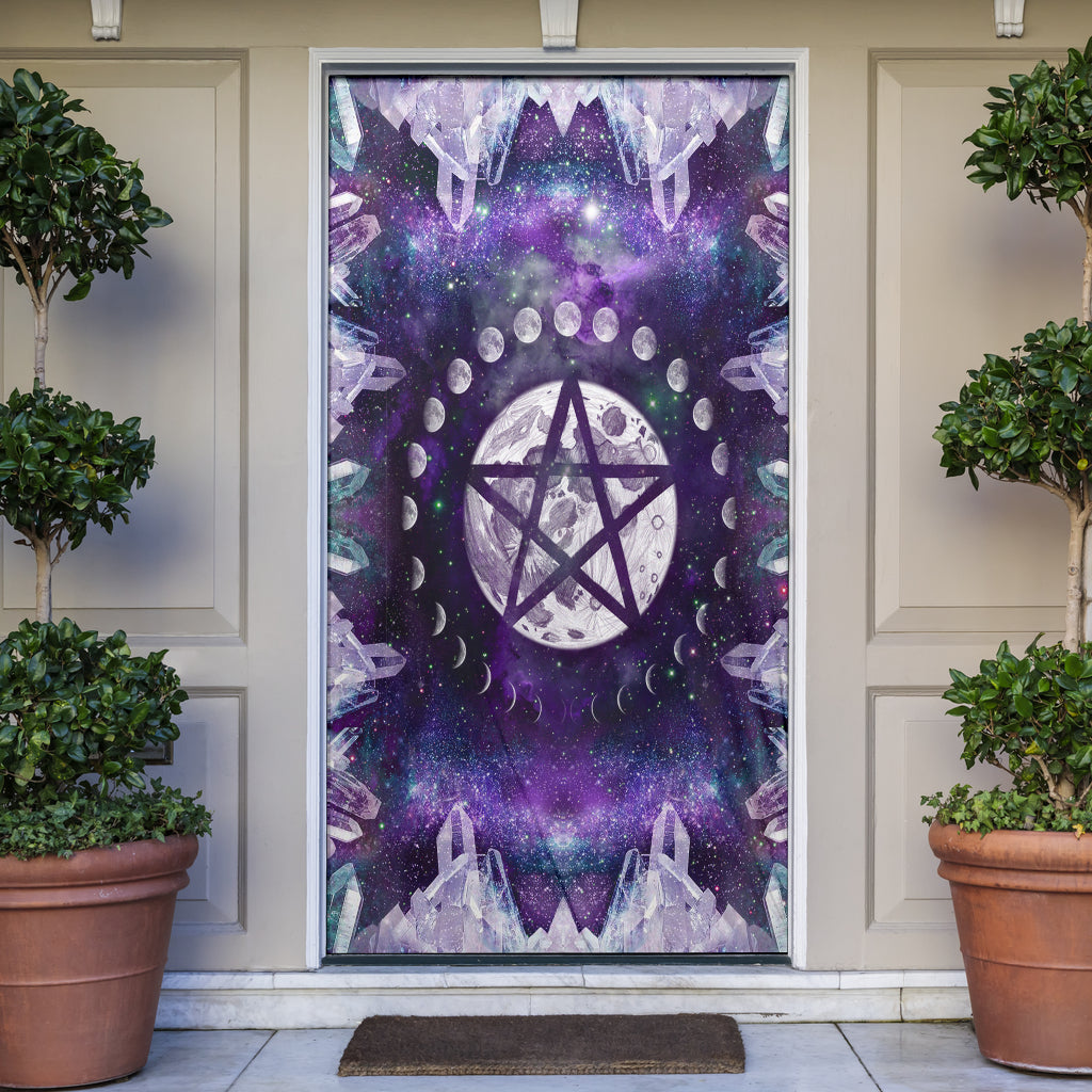 Moon Phase Pentagram - Witch Door sticker 0822