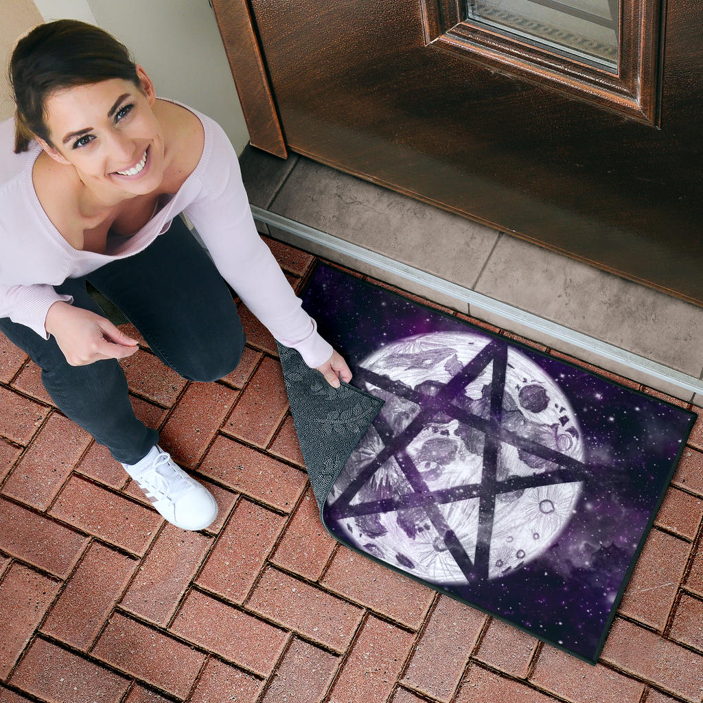 Pentagram Moon Wicca - Witch Doormat 0822