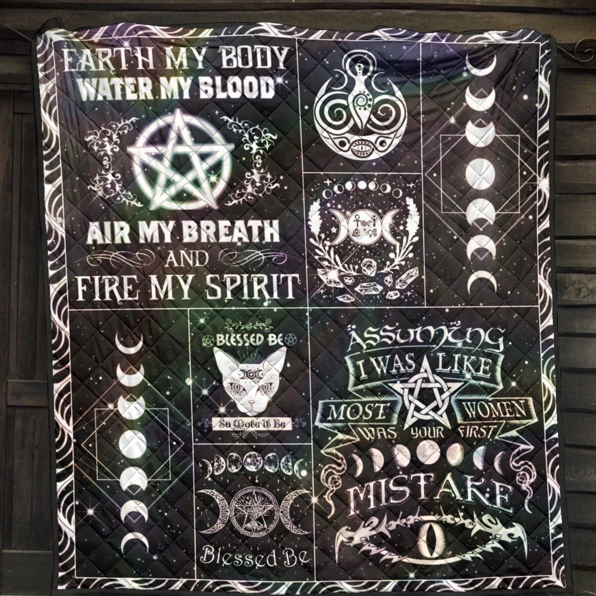 Blessed Be Wicca - Witch Quilt 0822