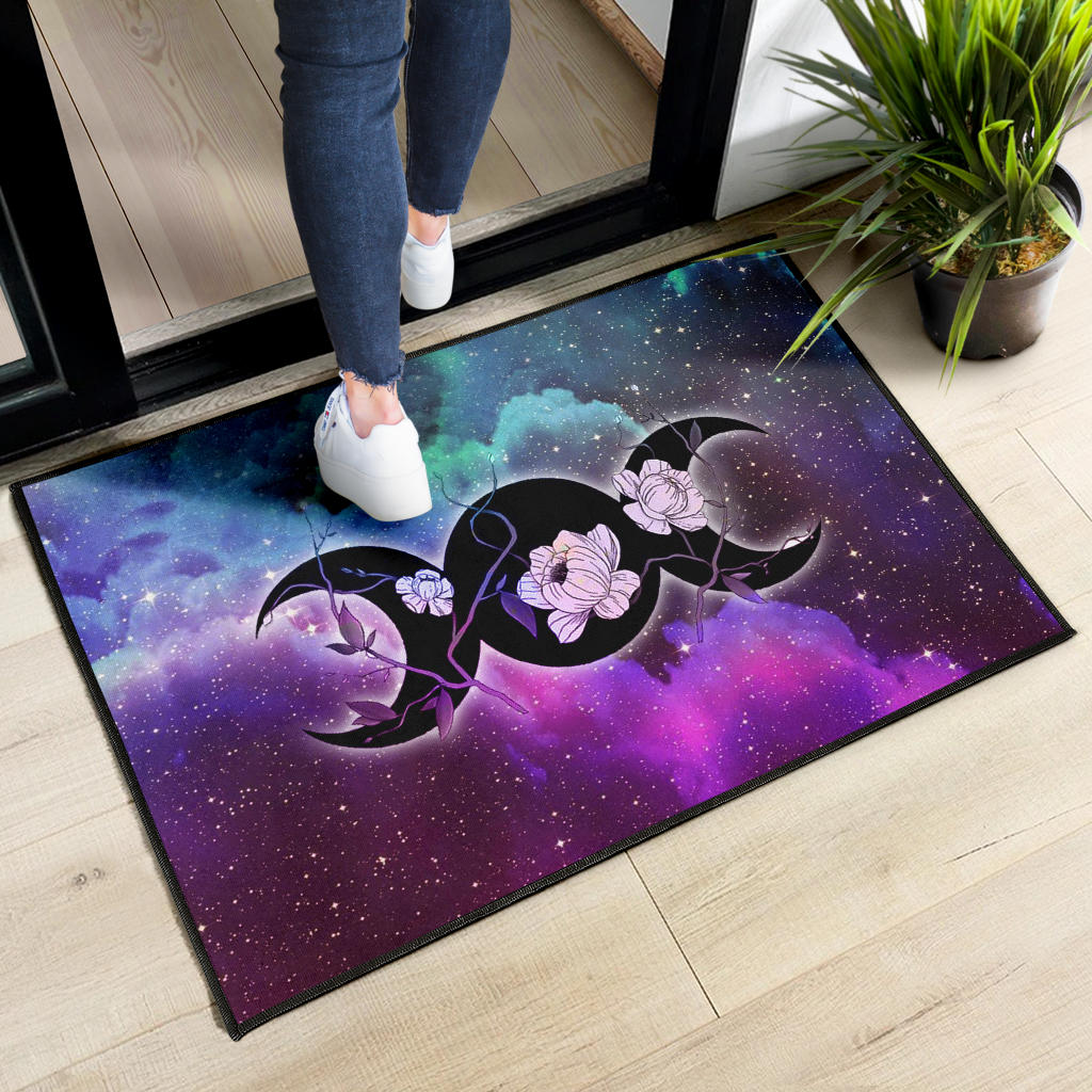 Triple Moon Galaxy Wicca - Witch Doormat 0822