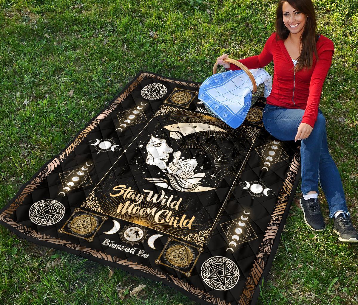 Stay Wild Moon Child Wicca - Witch Quilt 0822