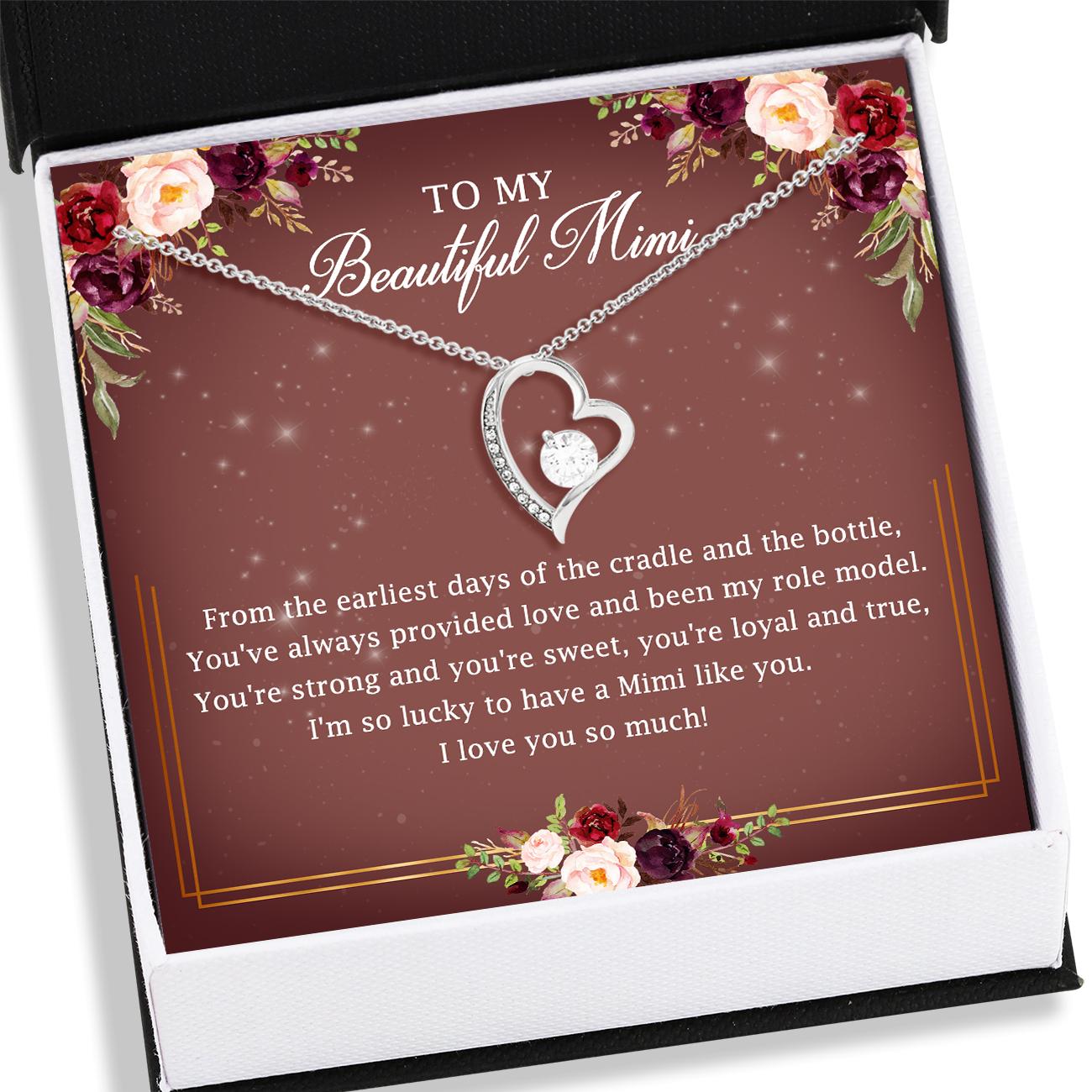 To My Beautiful Mimi Jewelry For Grandma Mimi Gifts - Grandma Forever Love Necklace 0921