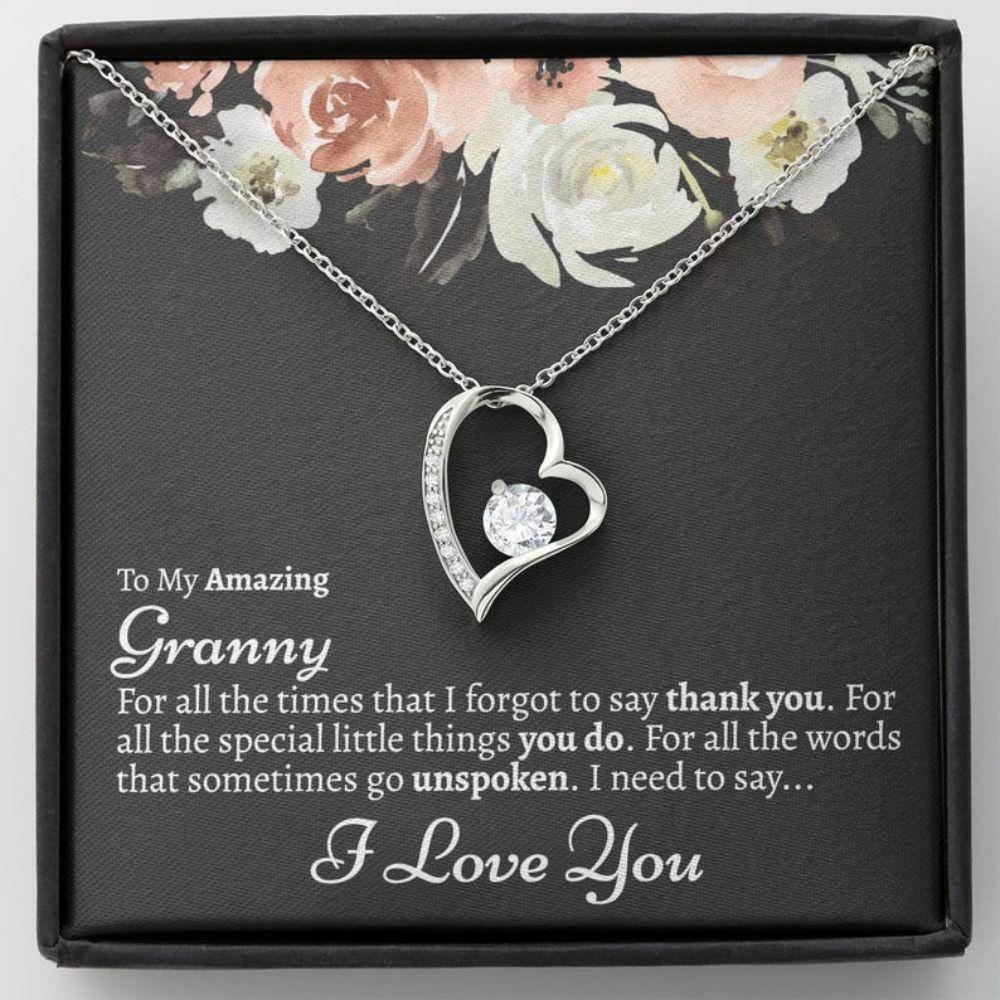 Granny From Grandkids To My Granny Gift From Granddaughter - Grandma Forever Love Necklace 0921