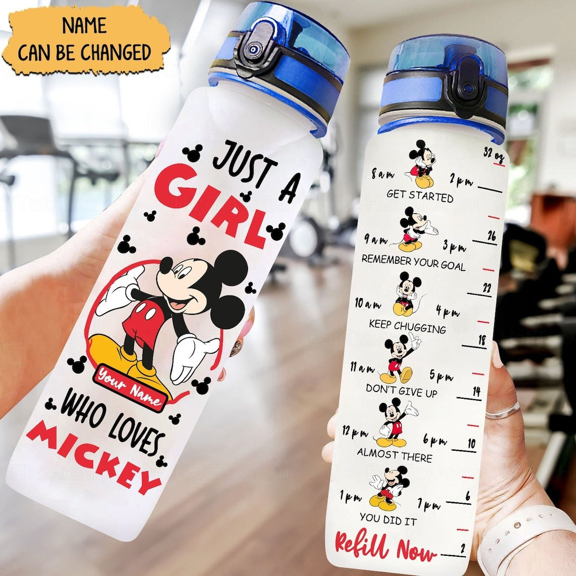 Just A Girl Who Loves Mouse - Personalized Mouse Water Tracker Bottle 0823