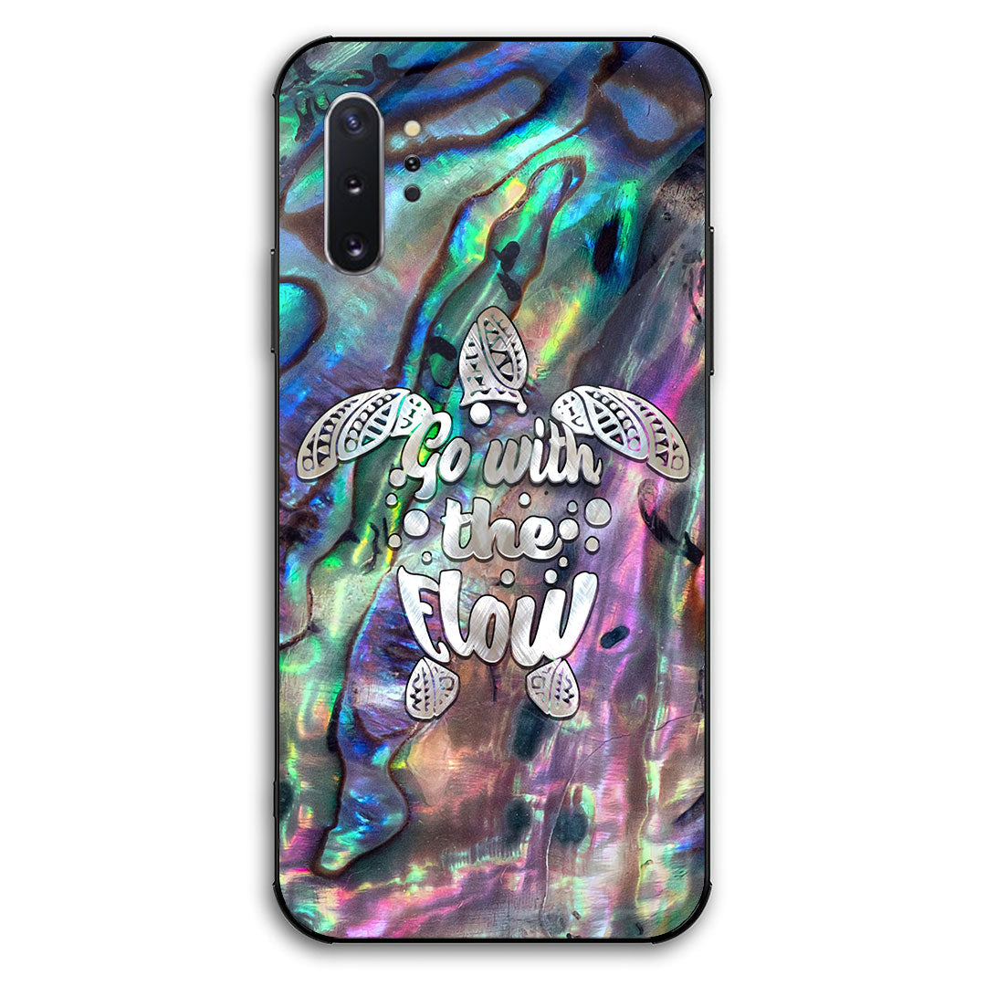 Go With The Flow - Turtle Seashell Pattern Print Phone Case