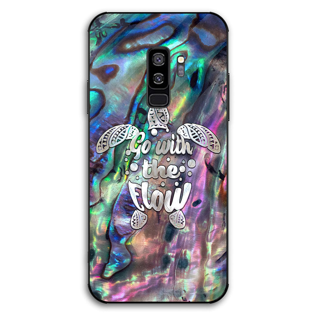 Go With The Flow - Turtle Seashell Pattern Print Phone Case