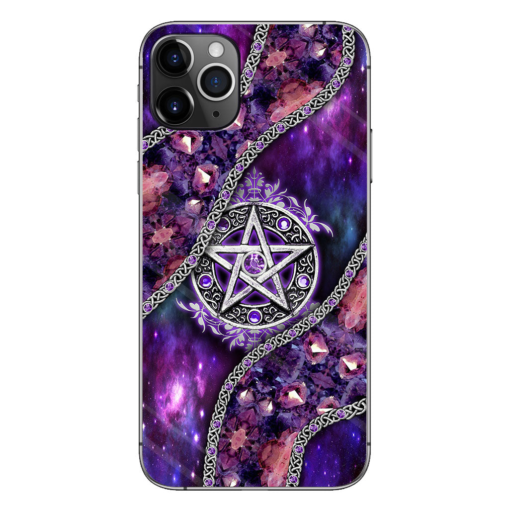 Witch Vibes Purple Pentagram 3D Pattern Printed Phone Case