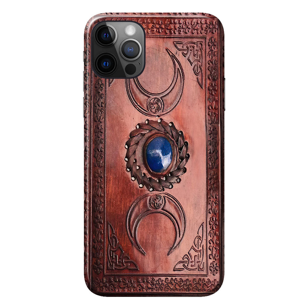 Triple Moon Third Eye Witch Leather Pattern Print Phone Case