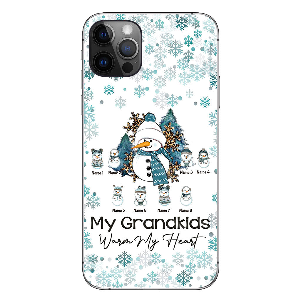 My Grandkids Warm My Heart - Personalized Christmas Grandma Phone Case