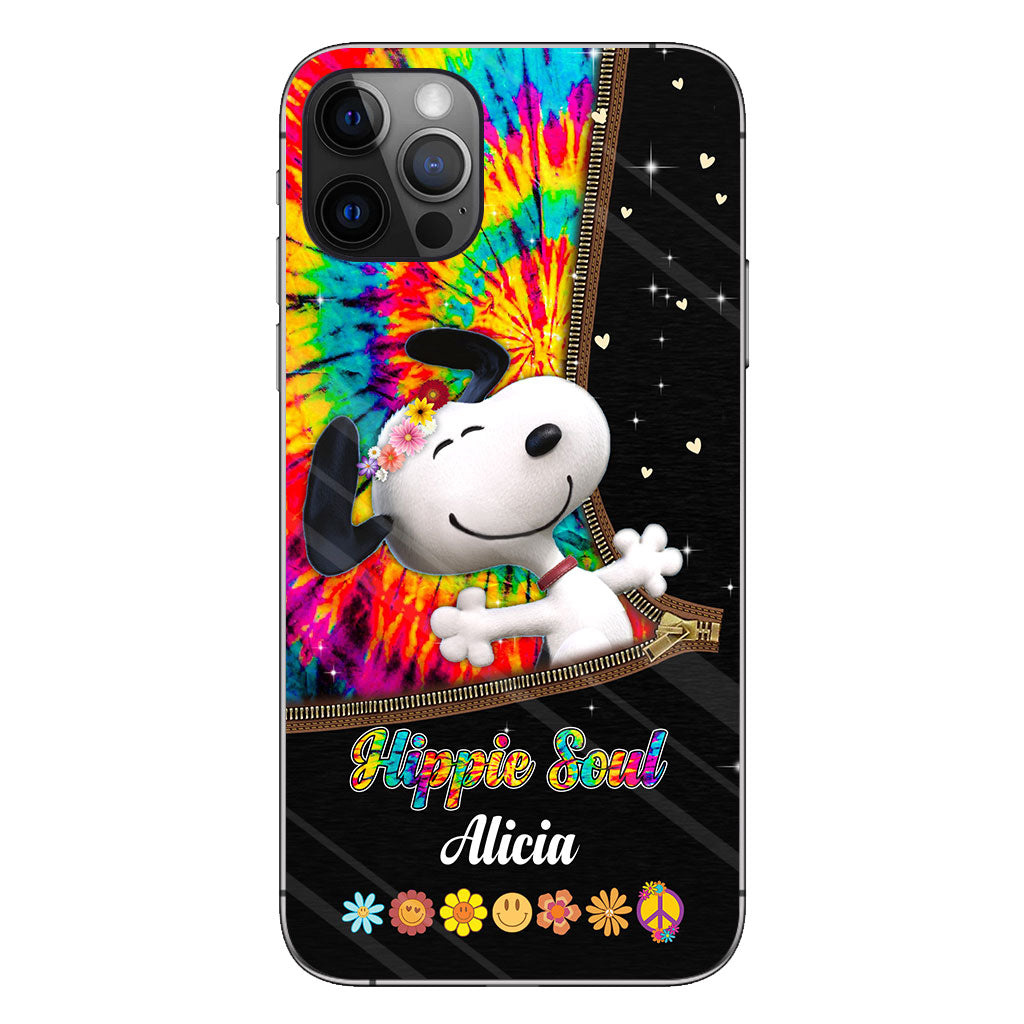 Hippie Soul White Dog - Personalized Phone Case