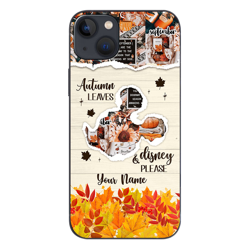 Autumn Leaves And Mouse Ears Please - Personalized Fall Mouse Phone Case