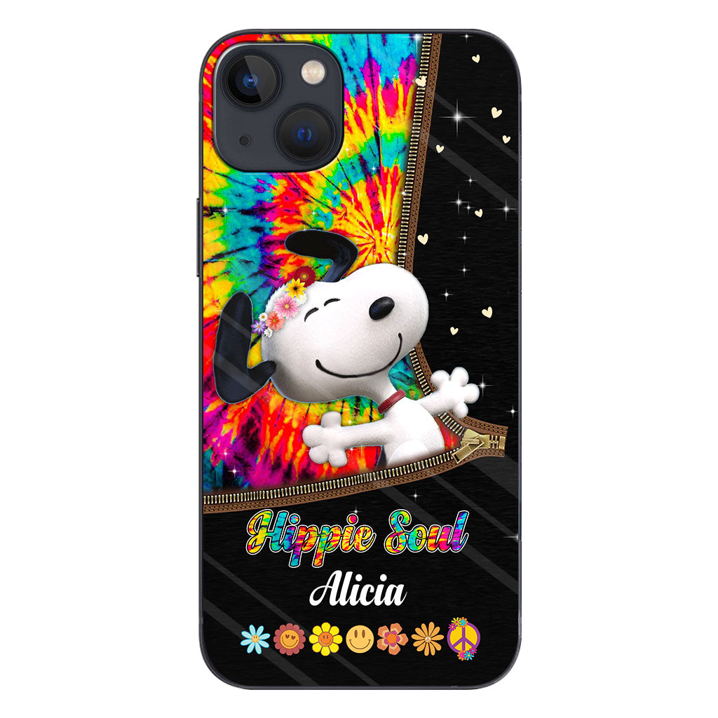 Hippie Soul White Dog - Personalized Phone Case