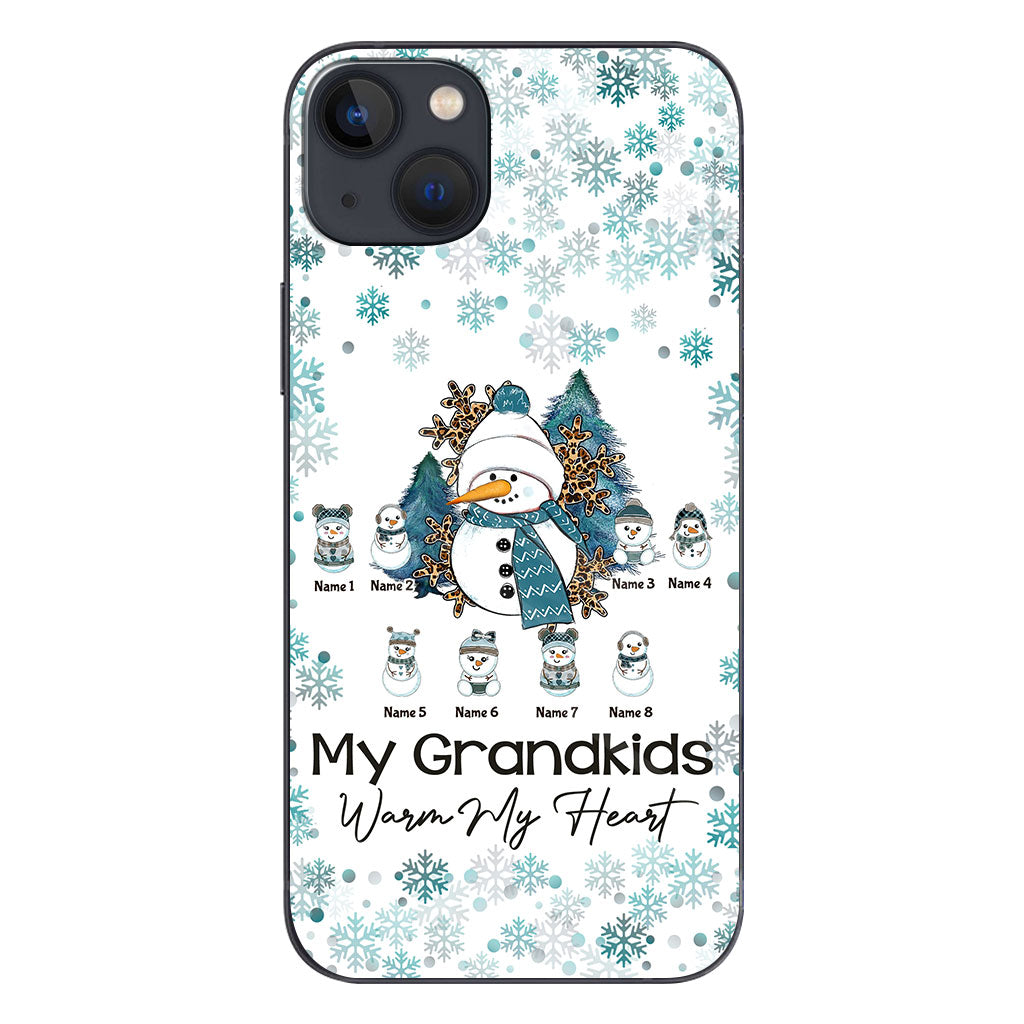 My Grandkids Warm My Heart - Personalized Christmas Grandma Phone Case