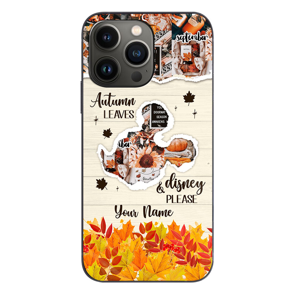 Autumn Leaves And Mouse Ears Please - Personalized Fall Mouse Phone Case