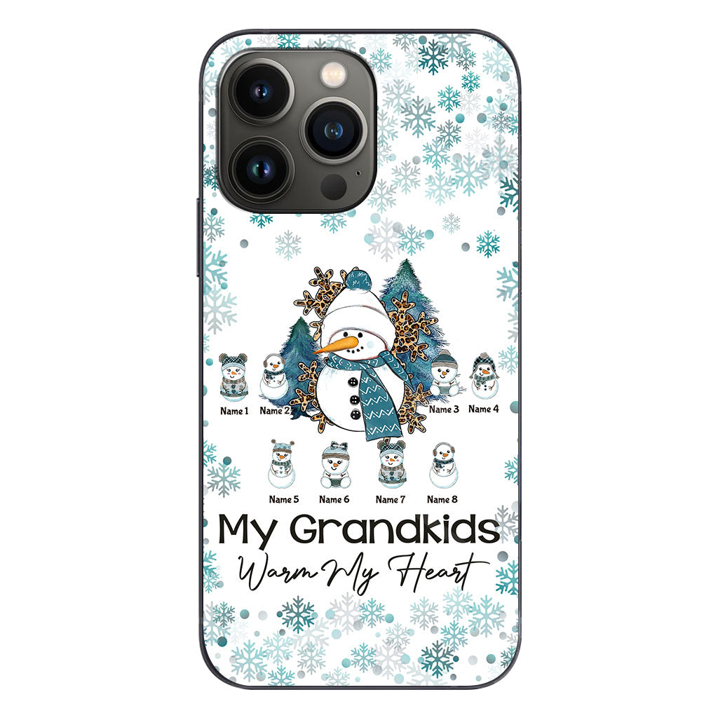 My Grandkids Warm My Heart - Personalized Christmas Grandma Phone Case