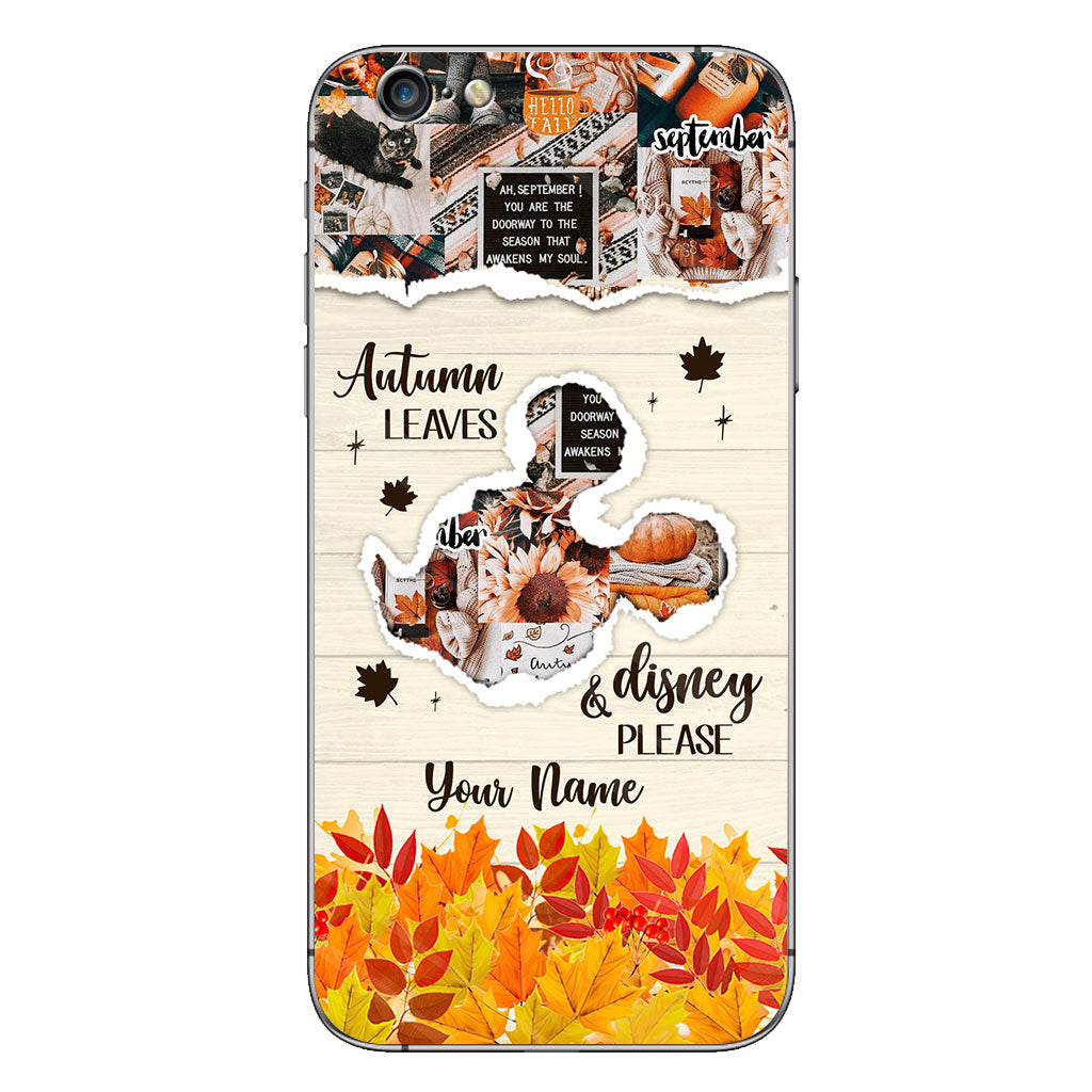 Autumn Leaves And Mouse Ears Please - Personalized Fall Mouse Phone Case