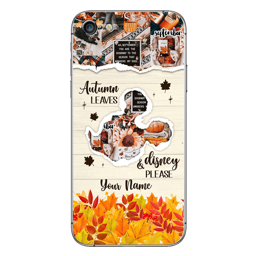 Autumn Leaves And Mouse Ears Please - Personalized Fall Mouse Phone Case