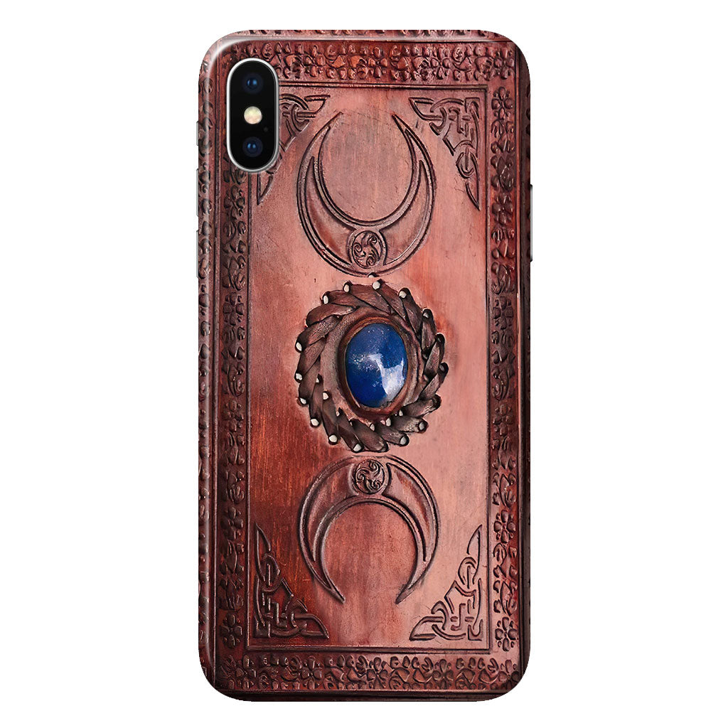 Triple Moon Third Eye Witch Leather Pattern Print Phone Case