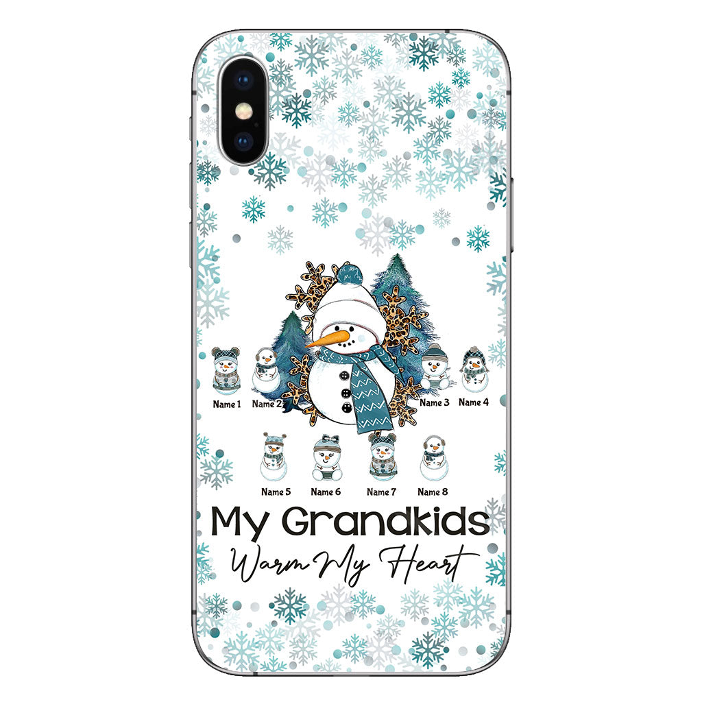 My Grandkids Warm My Heart - Personalized Christmas Grandma Phone Case