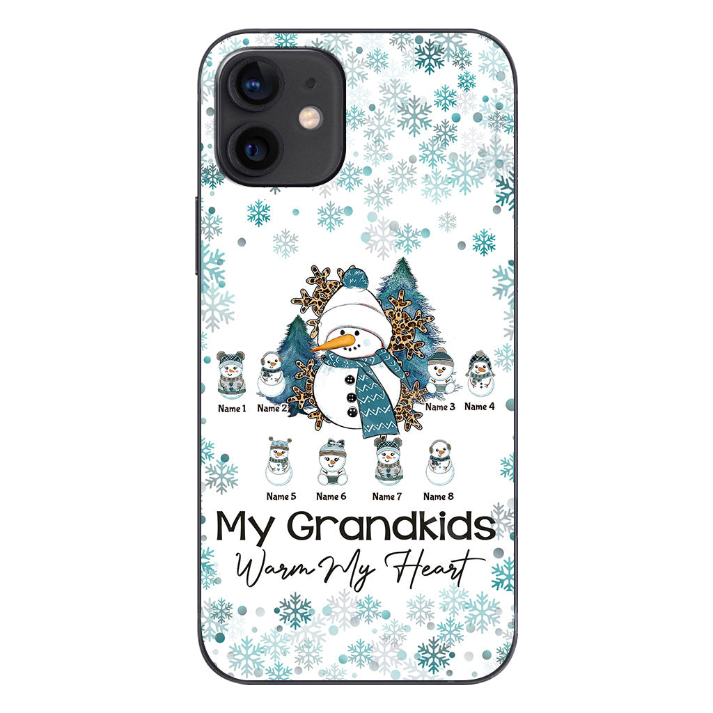 My Grandkids Warm My Heart - Personalized Christmas Grandma Phone Case