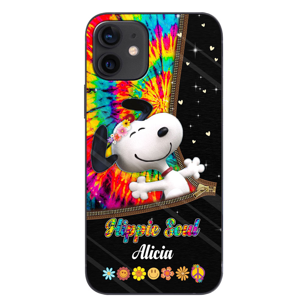 Hippie Soul White Dog - Personalized Phone Case