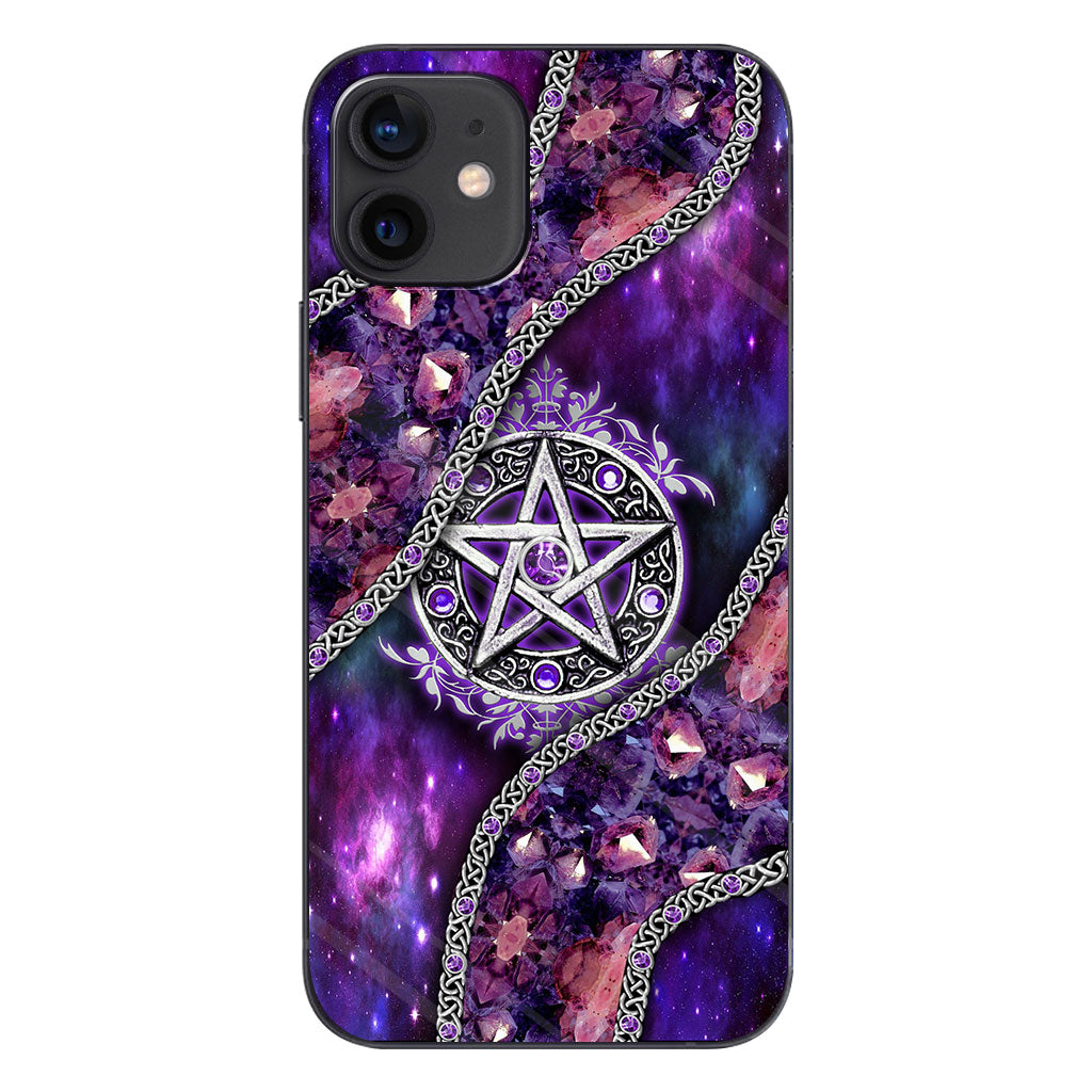 Witch Vibes Purple Pentagram 3D Pattern Printed Phone Case